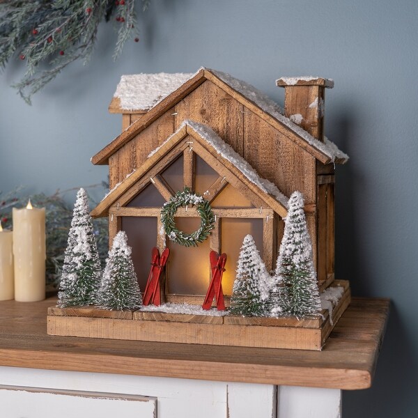 Lighted Vintage Christmas Ski Lodge