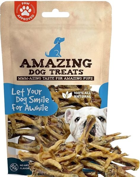 Amazing Dog Treats Chicken Feet Dog Treats， 25 count