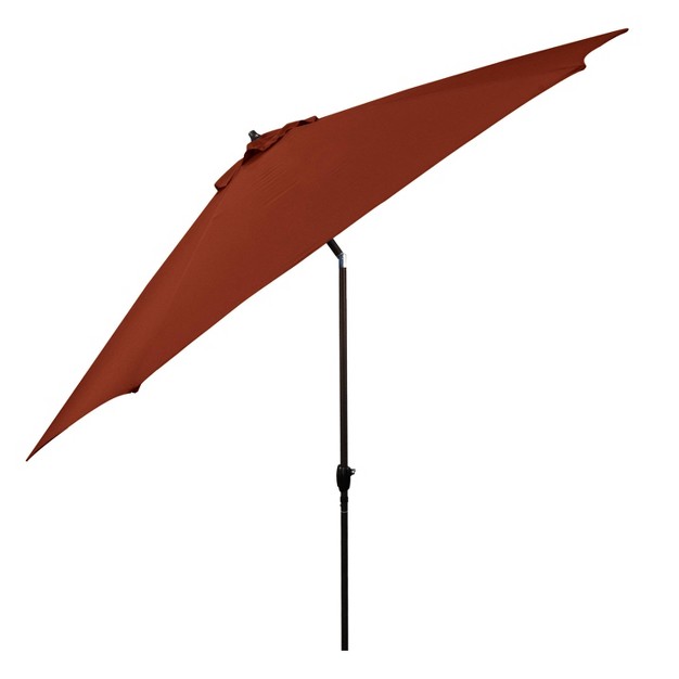 11 x27 X 11 x27 Aluminum Market Polyester Umbrella With Crank Lift Brick Astella