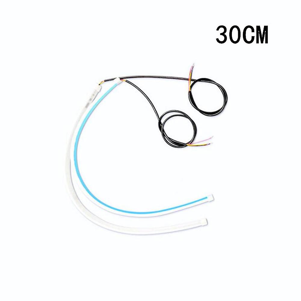 Drl Daytime Running Lights Led Strip Turn Signal Switchback Indicator Flexible Blue Yellow Dual Color Flowing Bar Led Strip Lights Switchback Headligh