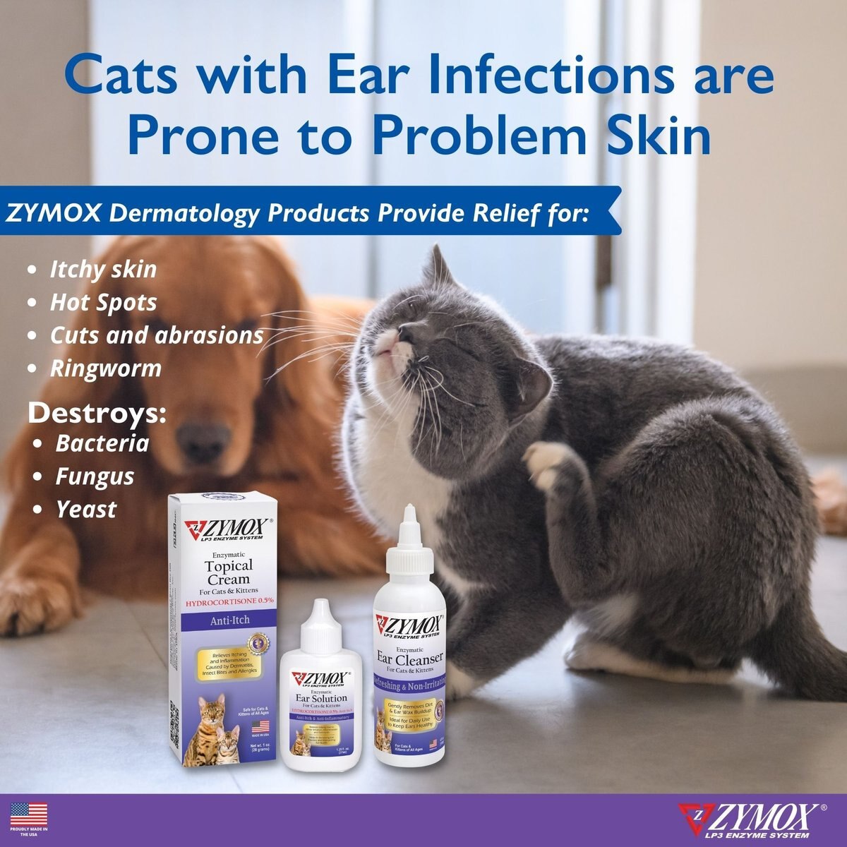 Zymox Enzymatic Cat and Kitten Ear Cleanser， 1-oz tube