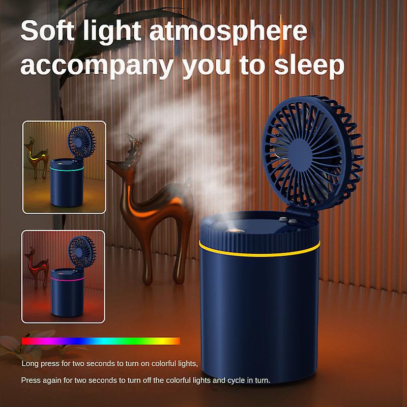 Air Humidification Usb Mini Fan Desktop Turbine Foldable Cold Spray Cooling Fan Spray Fan Multifunctional Night Light