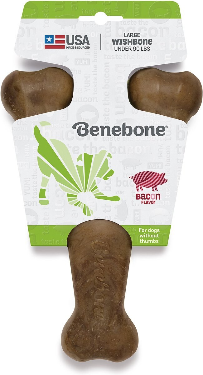 Benebone Bacon Flavor Wishbone Tough Dog Chew Toy