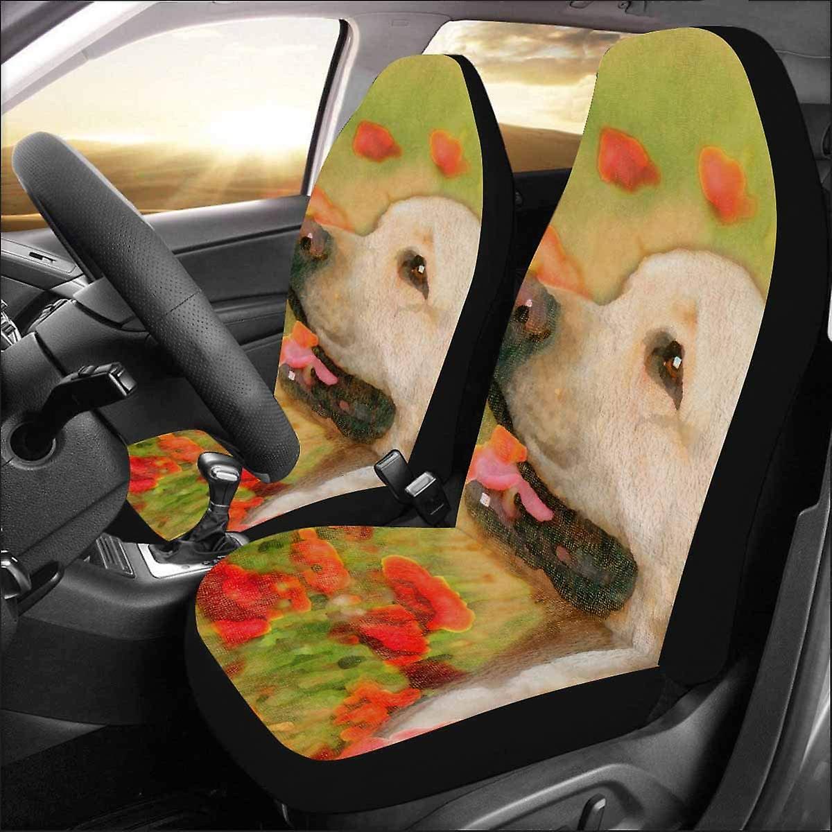 Set Of 2 Car Seat Covers Cartoon Fox Universal Auto Front Seats Protector Fits For Car，suv Sedan，truck D 72520