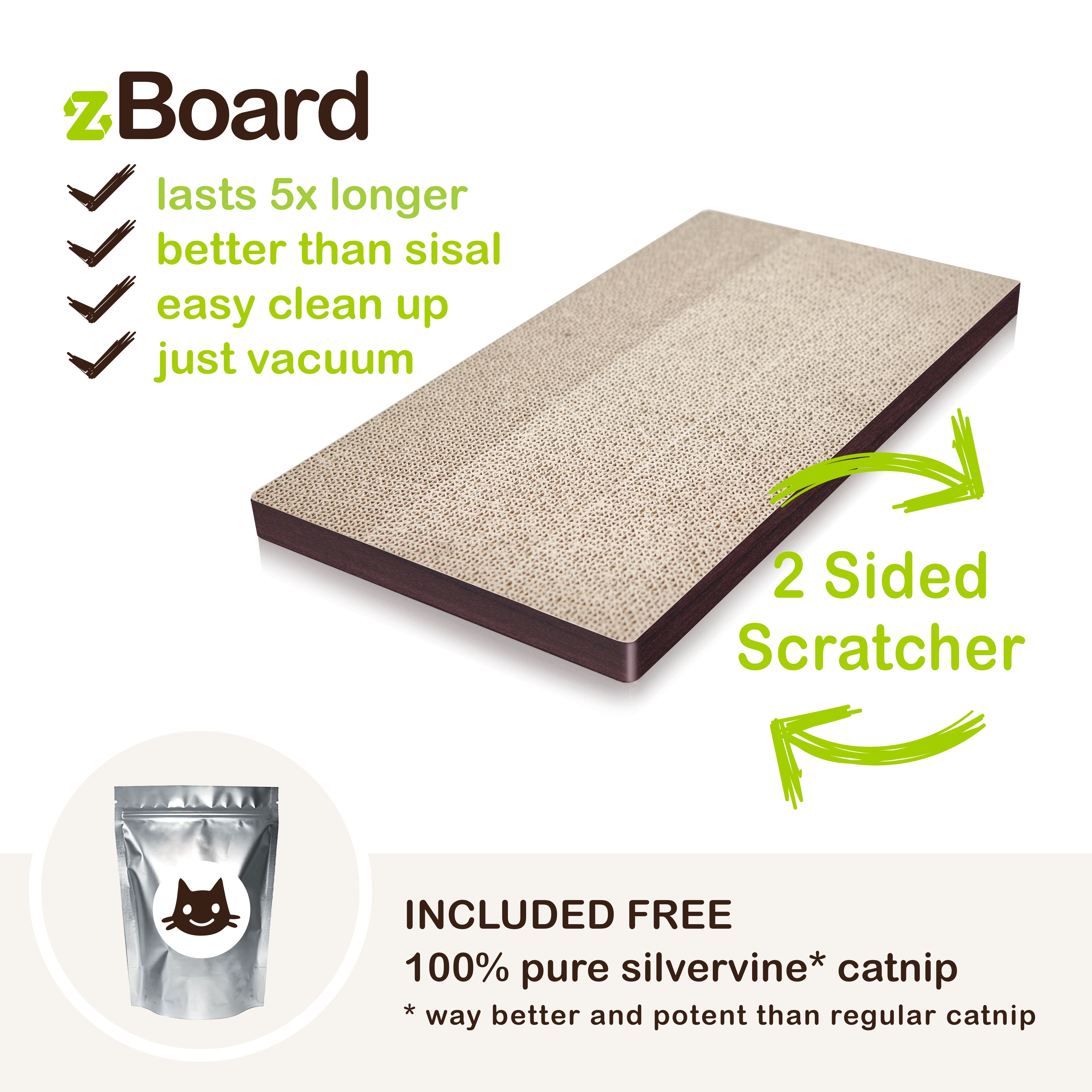 Way Basics Eco Friendly Simple Cat Scratcher， Espresso