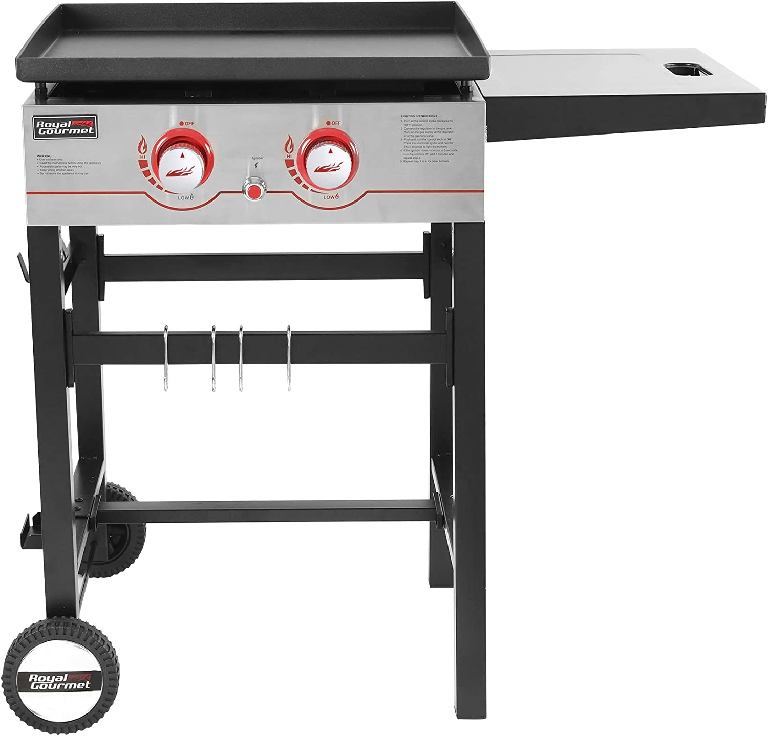 Royal Gourmet Regal GB2000 2-Burner Propane Gas Grill Griddle， 22'' L， Black