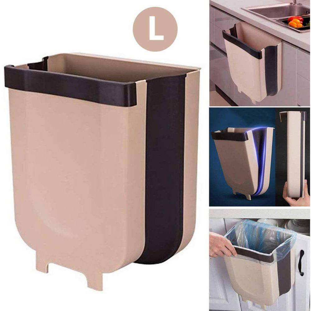 LIGHTSMAX 9 l Hanging Collapsible Folding Trash Can Waste Bin for Home Car Bridge CTC