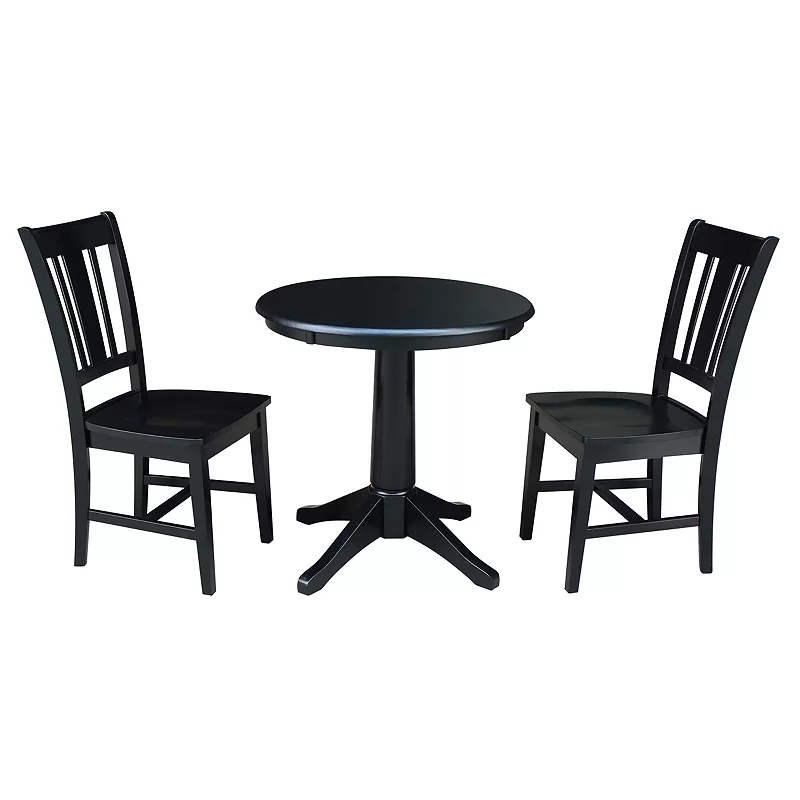 International Concepts Pedestal Dining Table and San Remo Chair 3-piece Set