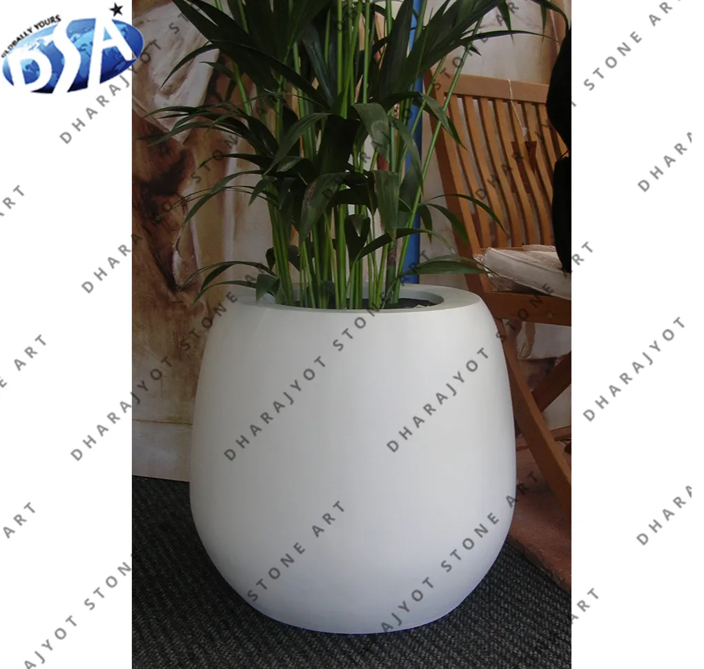 indian modern white marble interior vase simple and beautiful for artificial and natural flowers and plants decorative piece