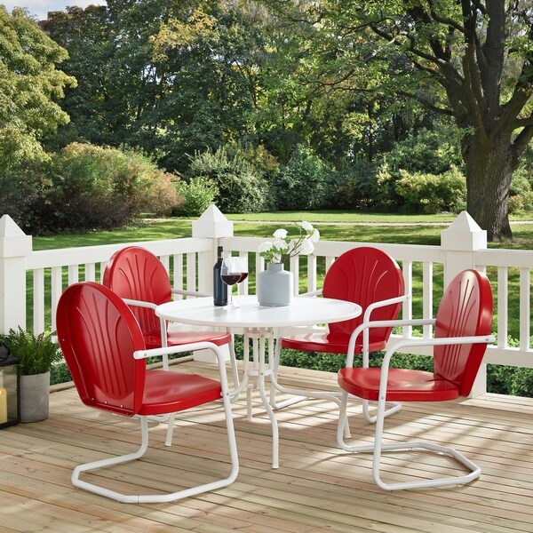 Crosley Griffith White Metal 5piece Outdoor Dining Set