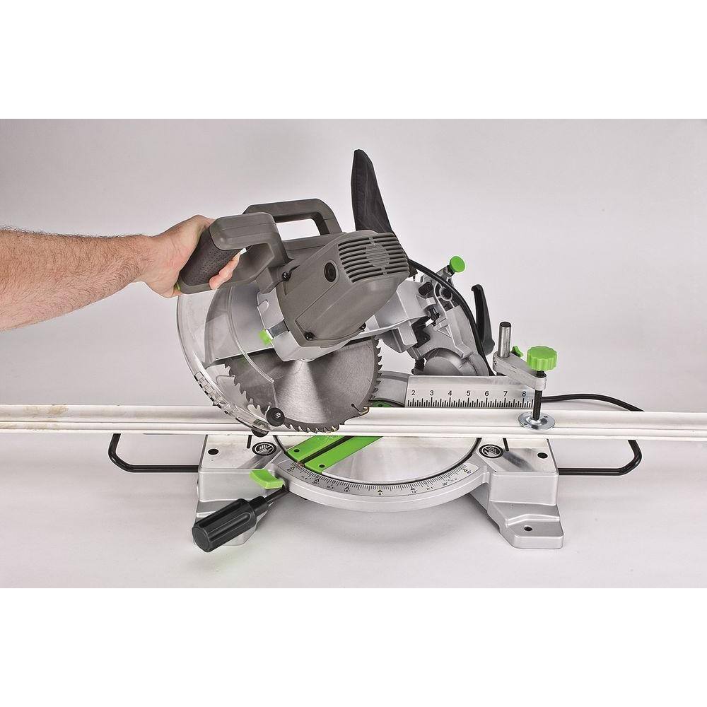 Genesis 15 Amp 10 in. Compound Miter Saw with Laser Guide 9 Positive Stops Clamp Dust Bag 2 Wings and Blade GMS1015LC