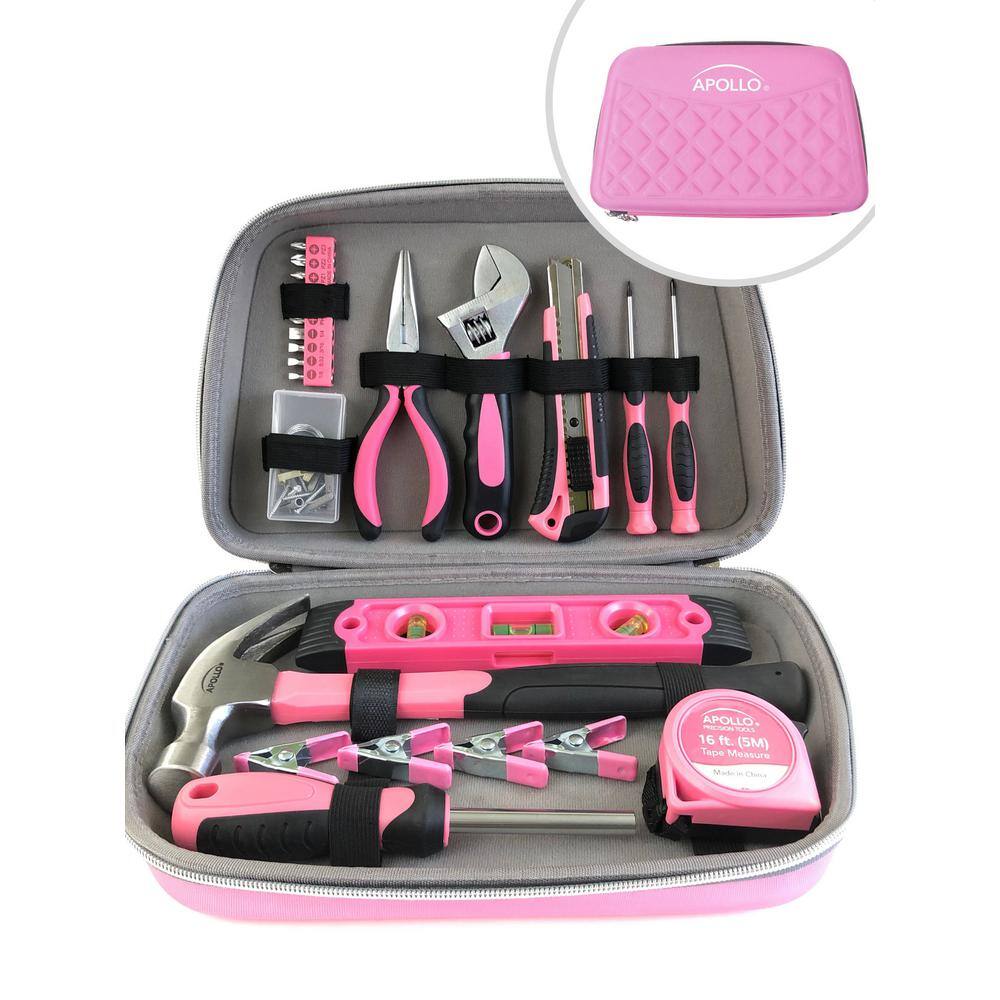 Apollo Household Tool Kit in Designer Case Pink(63-Pieces) DT5016P