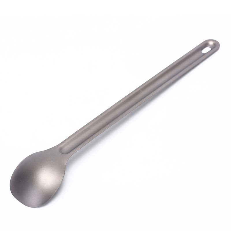 1pc Titanium Spoon Long Handle Spoon Outdoor Camping Tableware