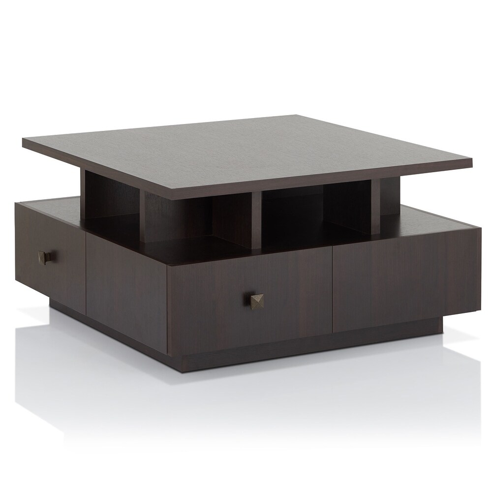 Gald Contemporary Espresso 33 inch 8 Open Shelf Coffee Table by Furniture of America