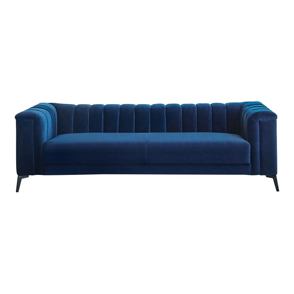 Darci Blue Tuxedo Arm Upholstered Sofa