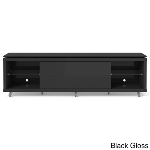 Manhattan Comfort Vanderbilt TV Stand and Cabrini 2.2 Floating Wall TV Panel with LED Lights