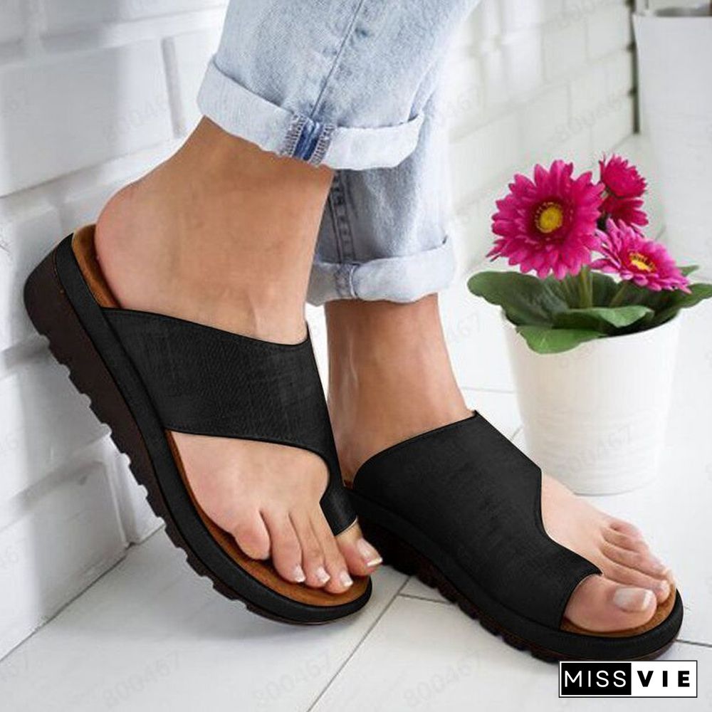 Women's Summer Toe Ring Wedge Slippers