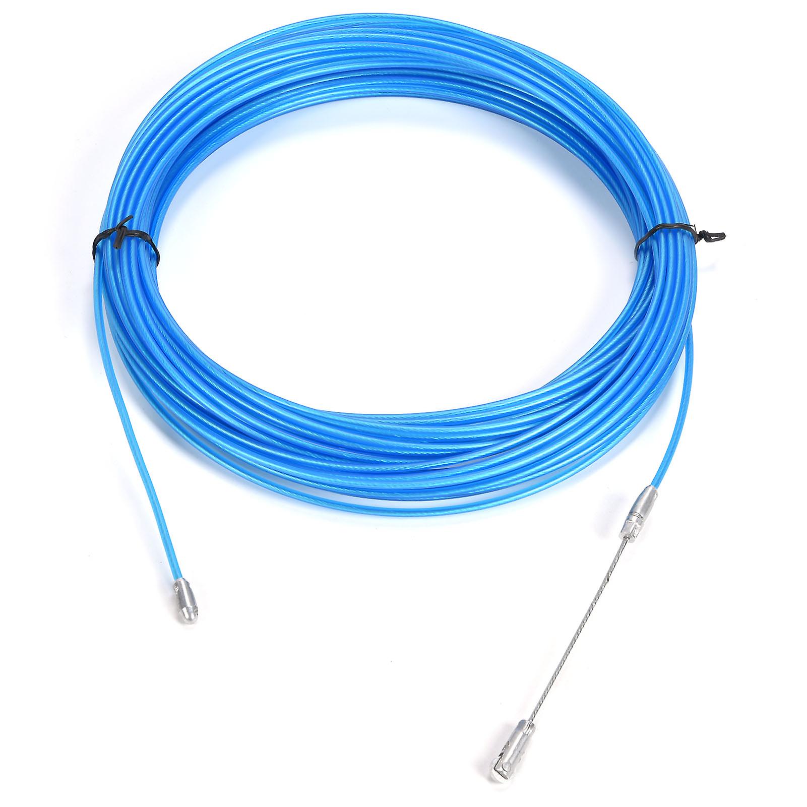 Steel Wire Cable Multifunctional Anti Oxidation Plastic Coated Rope For Hoist Lifting Traction Blue Color(30m 98.4ft )