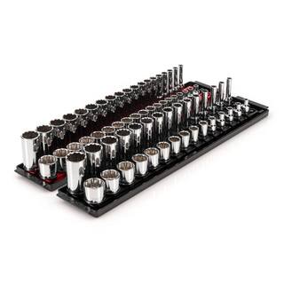 TEKTON 38 in. Drive 12-Point Socket Set with Rails (14 in.-1 in. 6 mm-24 mm) (68-Piece) SHD91221