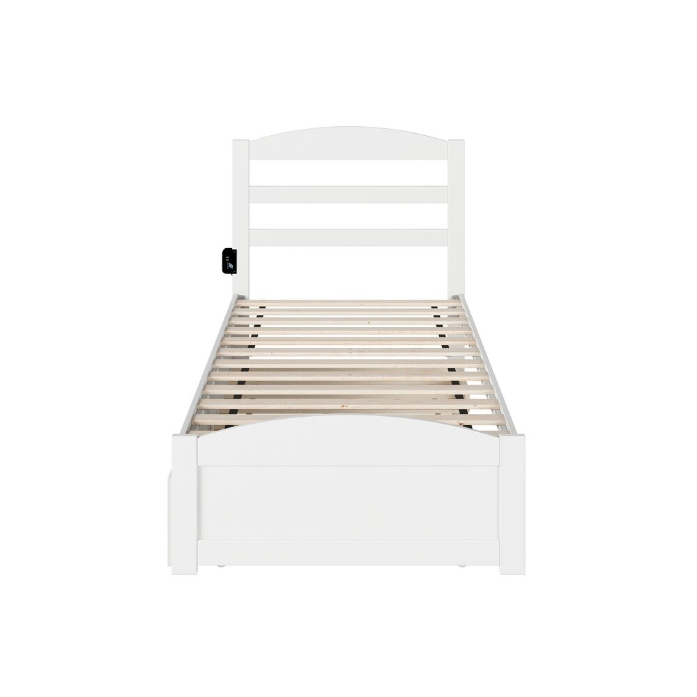 Warren Platform Bed with Footboard and Twin Trundle