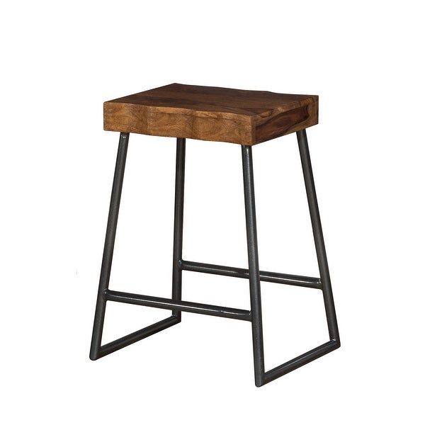 Carbon Loft Mattison Live Edge Square Non-swivel Backless Counter Stool - 17