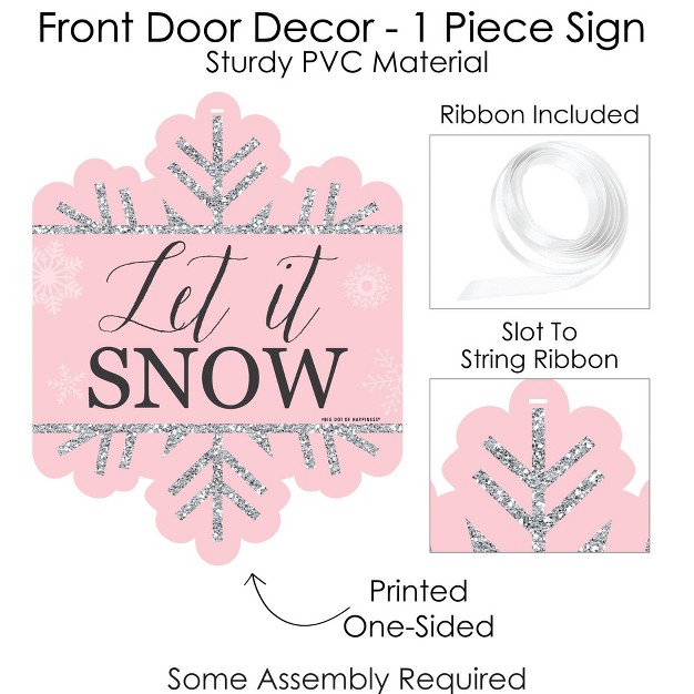 Big Dot Of Happiness Pink Winter Wonderland Hanging Porch Snowflake Birthday Party And Baby Shower Outdoor Decor Front Door Decor 1 Pc Sign