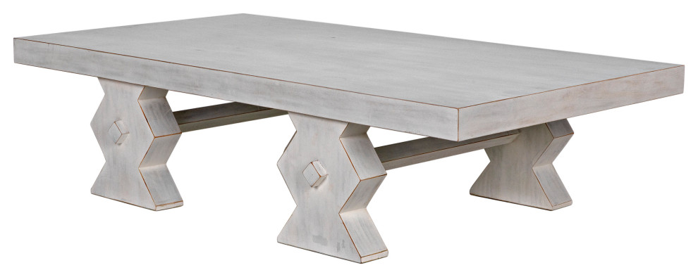 Suzu Coffee Table  White Wash   Farmhouse   Coffee Tables   by Noir  Houzz