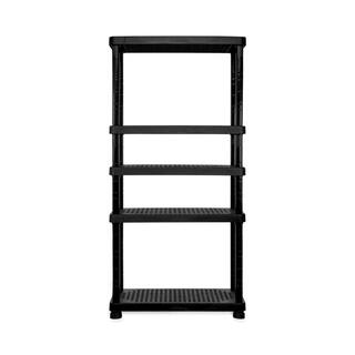 MQ Black 5-Tier Plastic Garage Storage Shelving Unit (36 in. W x 74 in. H x 17 in. D) 417-BLK