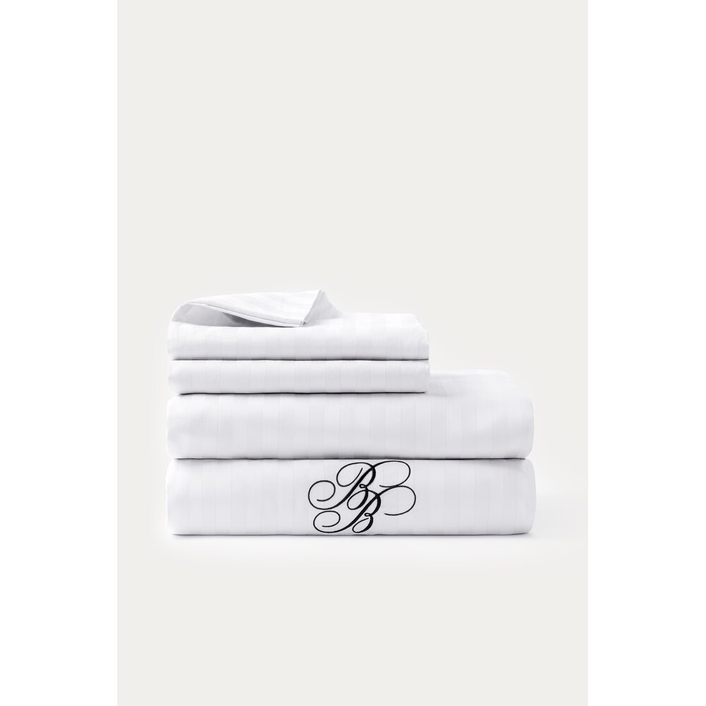 Brooks Brothers Sateen Stripe Cotton Sateen Sheet Set