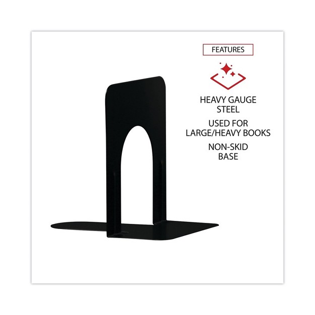 Universal Economy Bookends Nonskid 4 3 4 X 5 1 4 X 5 Heavy Gauge Steel Black 54055