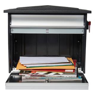Architectural Mailboxes Mailsafe Black Medium Aluminum and Plastic Locking Wall Mount Mailbox MSK00BAM