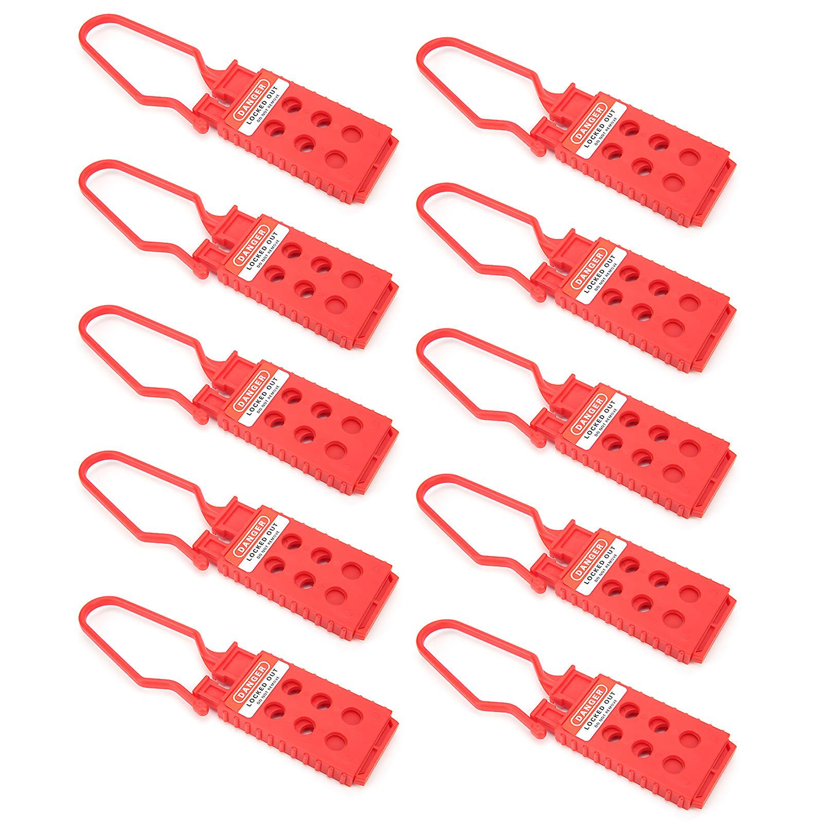 10pcs Safety Lockout Hasp 6hole Insulating Nylon For Industrial Equipment Maintenance