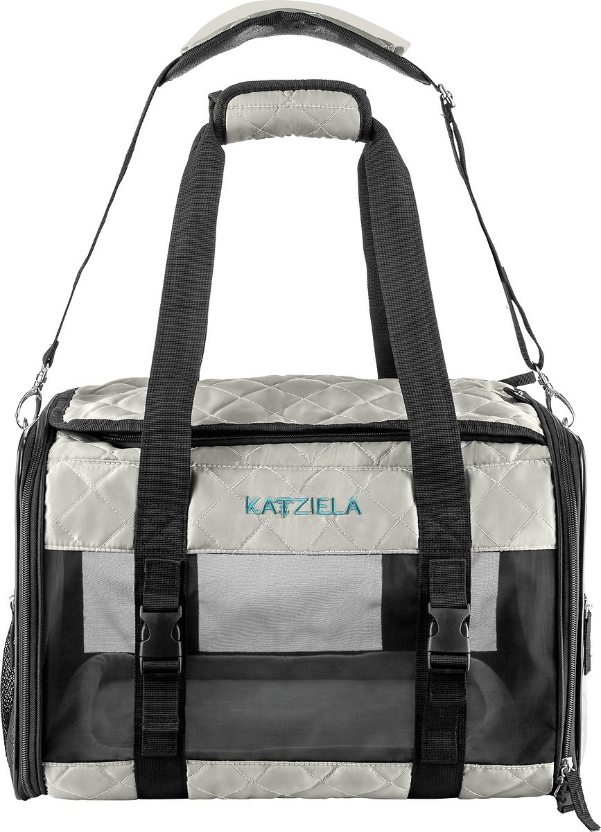 Katziela Quilted Companion Cat and Dog Carrier – Gray