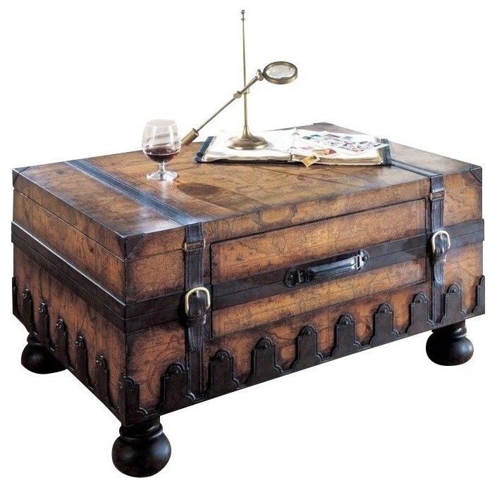 Beaumont Lane Wood Trunk Coffee Table   Traditional   Coffee Tables   by Homesquare  Houzz