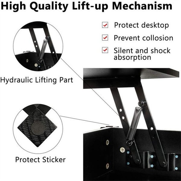 Modern Coffee Table Hidden Compartment and Lift Tablet