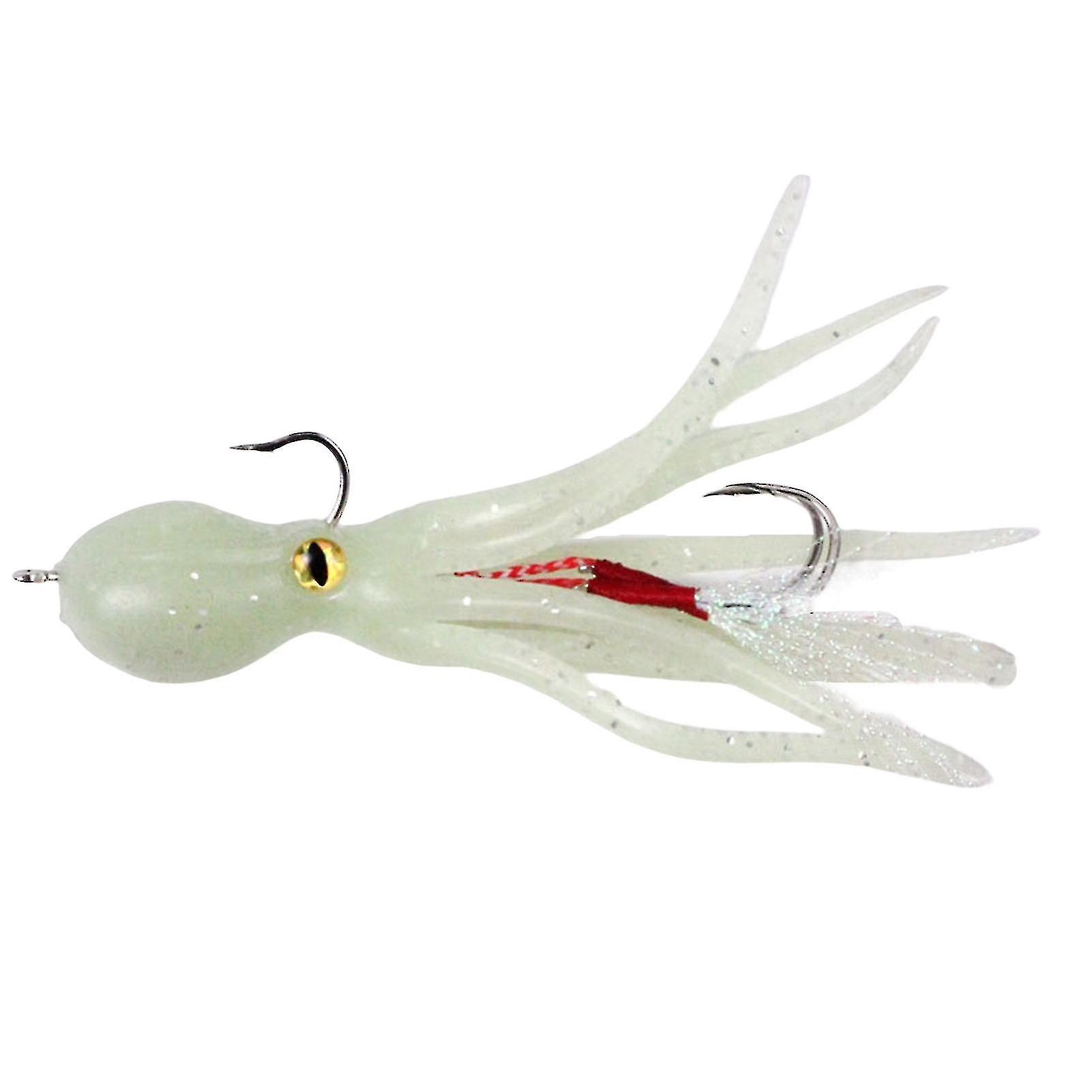 21g/11cm Reusable Squid Bait Attractive Far Throwing Distance Convenient Carrying Double Hooks Artificial Bait Outdoor Fishing