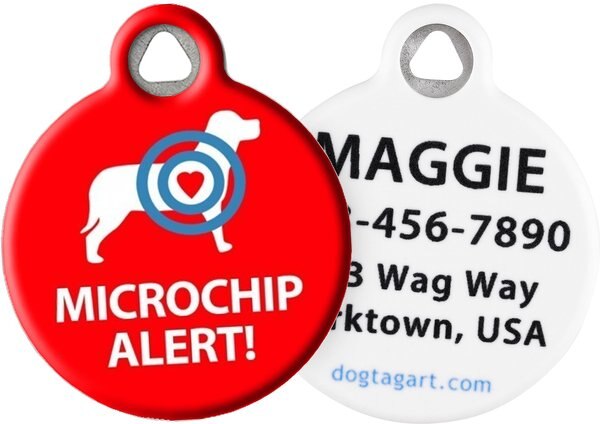 Dog Tag Art Microchip Alert Personalized Dog and Cat ID Tag