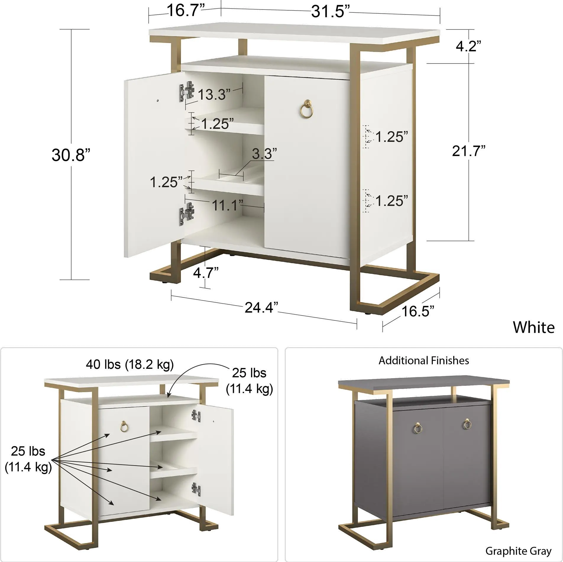 Camila White Bar Cabinet