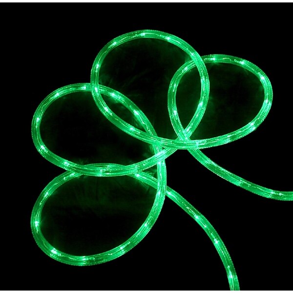 Green LED Commericial Grade Outdoor Christmas Rope Lights on a Spool