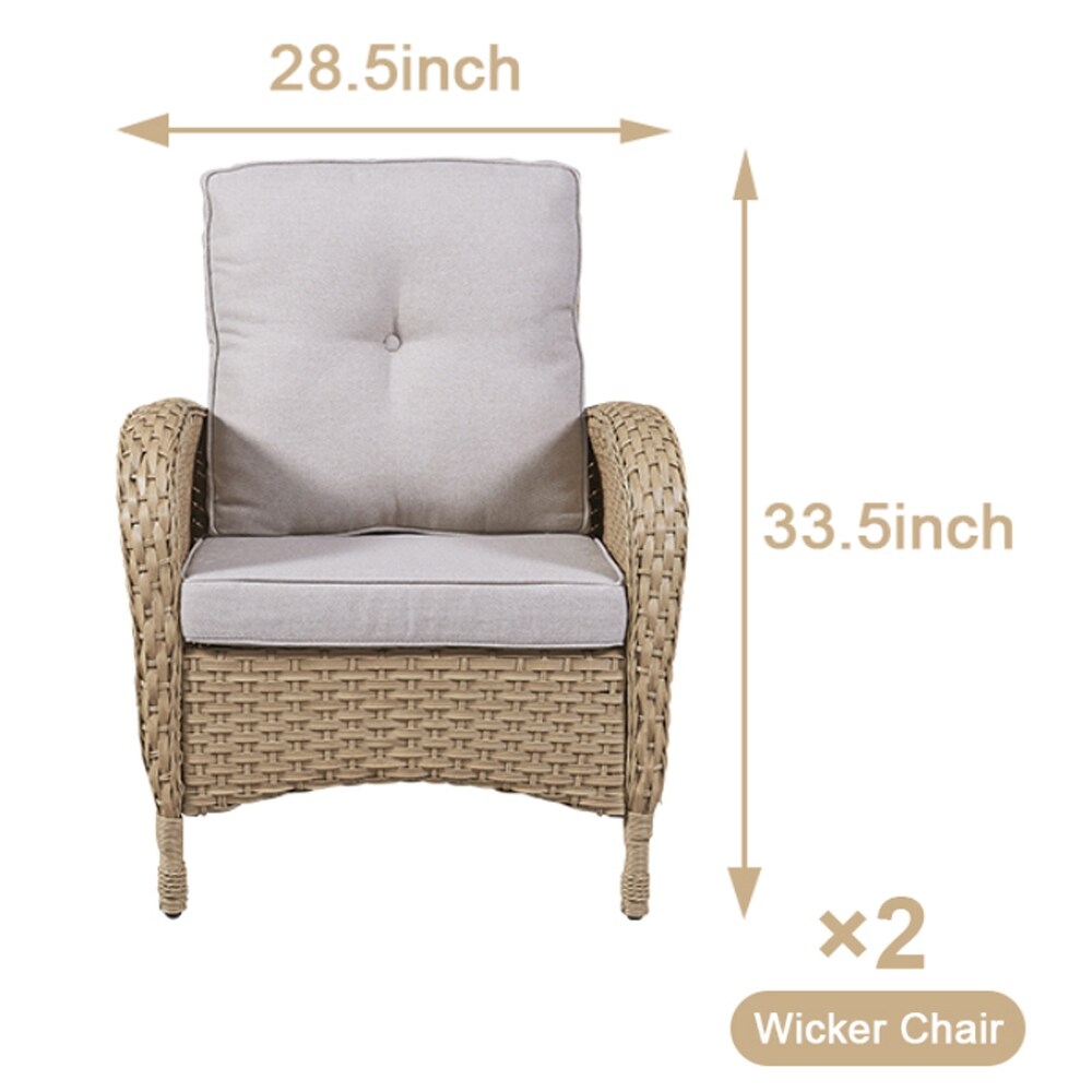 Pocassy Patio Chairs Outdoor Wicker Chair Dining Chairs