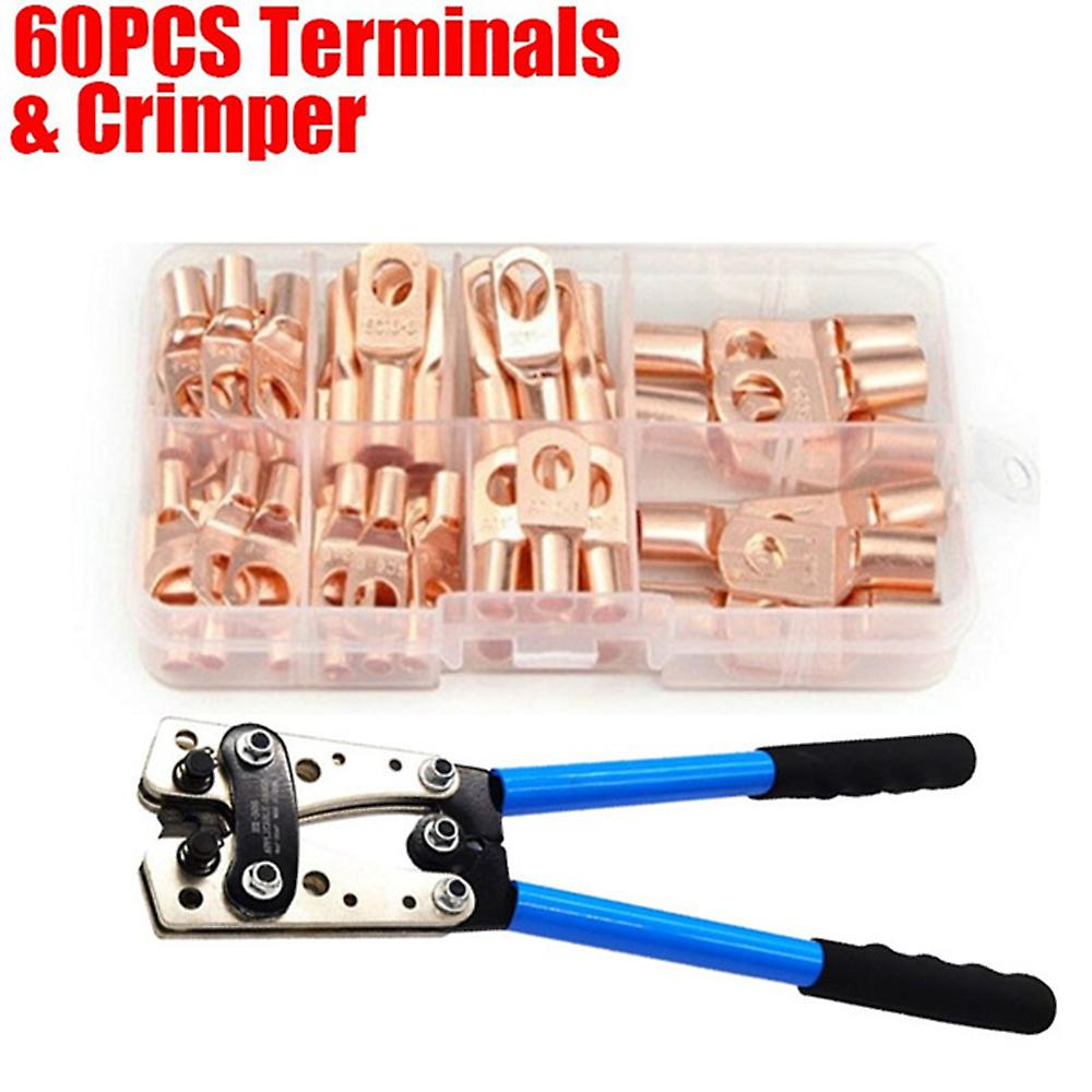 Born Pretty Hx-50b 1/60pcs Cable Crimping Tool Professional Terminals Crimper Plier Copper R-ing Terminal Wir Connectors Kit Hand Tools