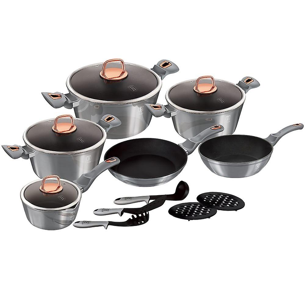 Cooking Berlinger Haus pots 15 pieces Metallic Moonlight BH6022