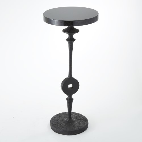 African Tribal Iron Tool Accent Table  Black Granite Top Sculpture Pedestal   Industrial   Side Tables And End Tables   by My Swanky Home  Houzz