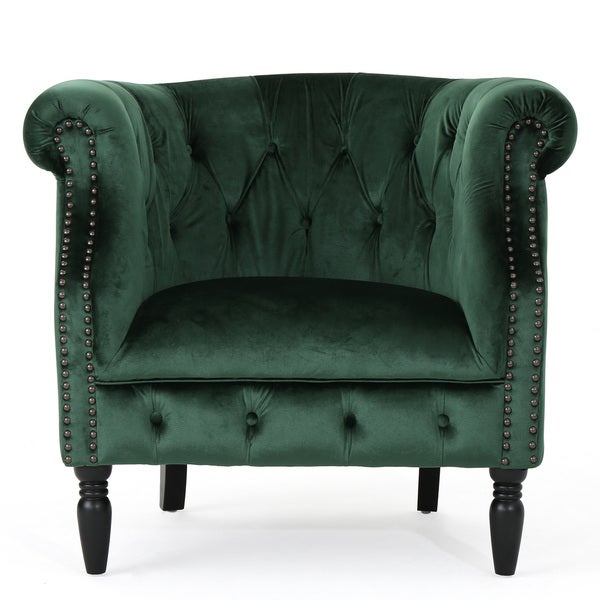 Akira Velvet Club Chair by Christopher Knight Home