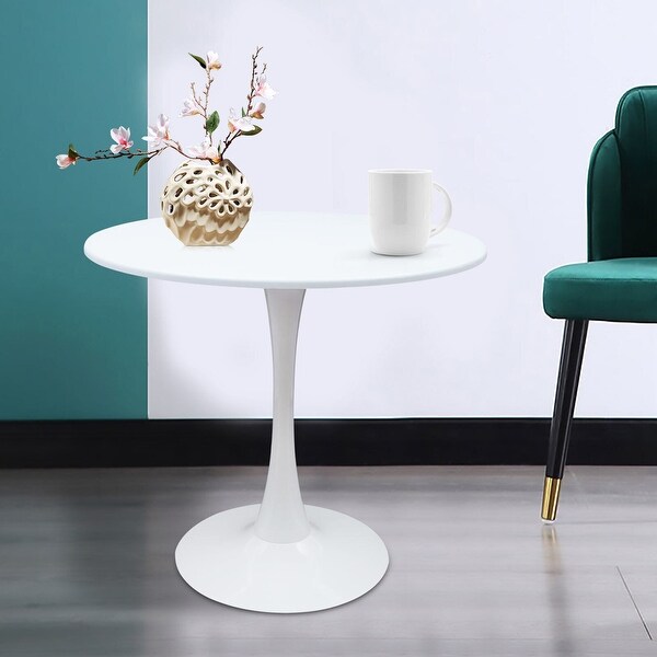 Side Table Round End Table Modern Home White Coffee Table - 31.5 * 28.7 * 19.7inch