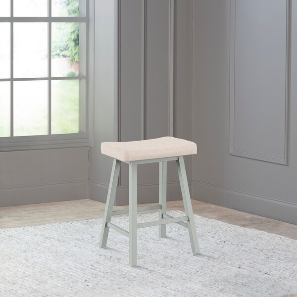 Moreno Wood Backless Counter Height Stool， Distressed Gray