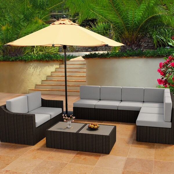 10 Piece Patio Sectional Conversation Set