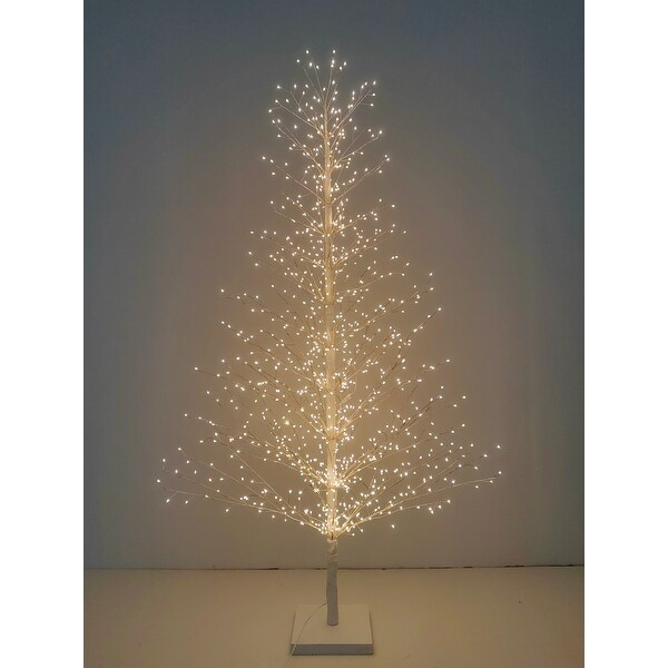 47in/70in White Birch Tree with LED Lights Indoor Use Only