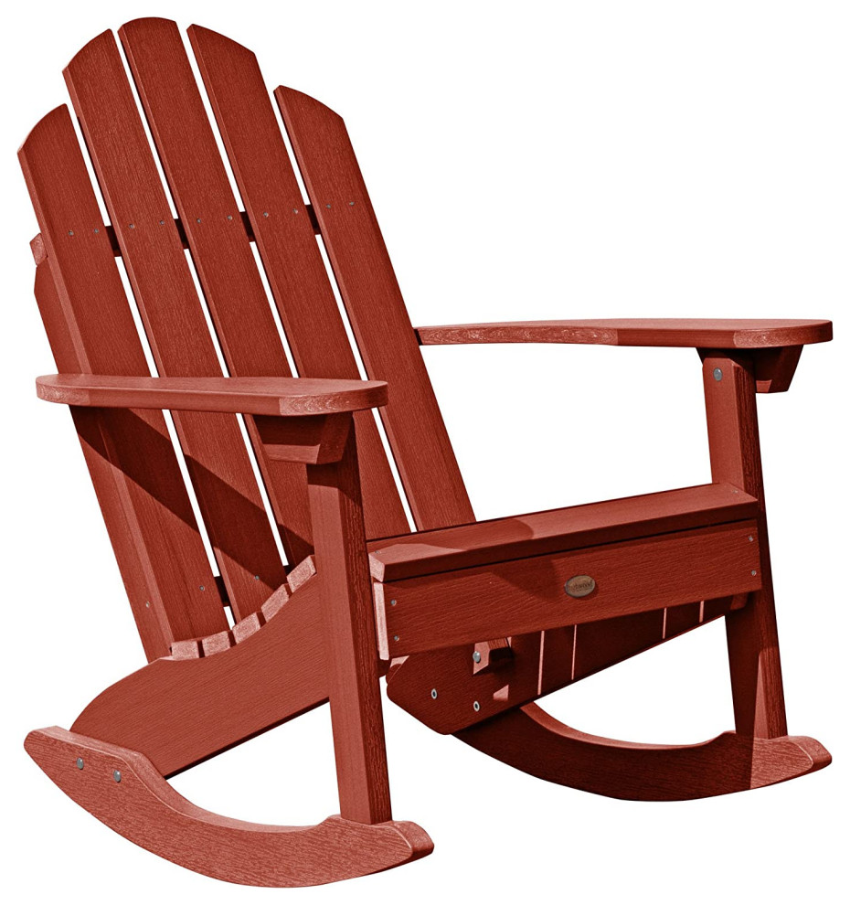 Rocking Adirondack Chair  Slatted Slanted Seat With Wide Arms   Contemporary   Adirondack Chairs   by Decor Love  Houzz