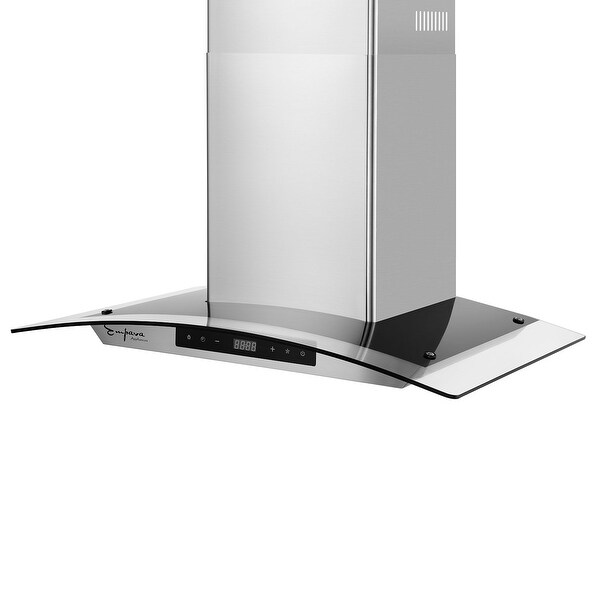 30 inch 400 CFM Ducted and Ductless Wall Mount Glass Range Hood - Ducted Exhaust Kitchen Vent